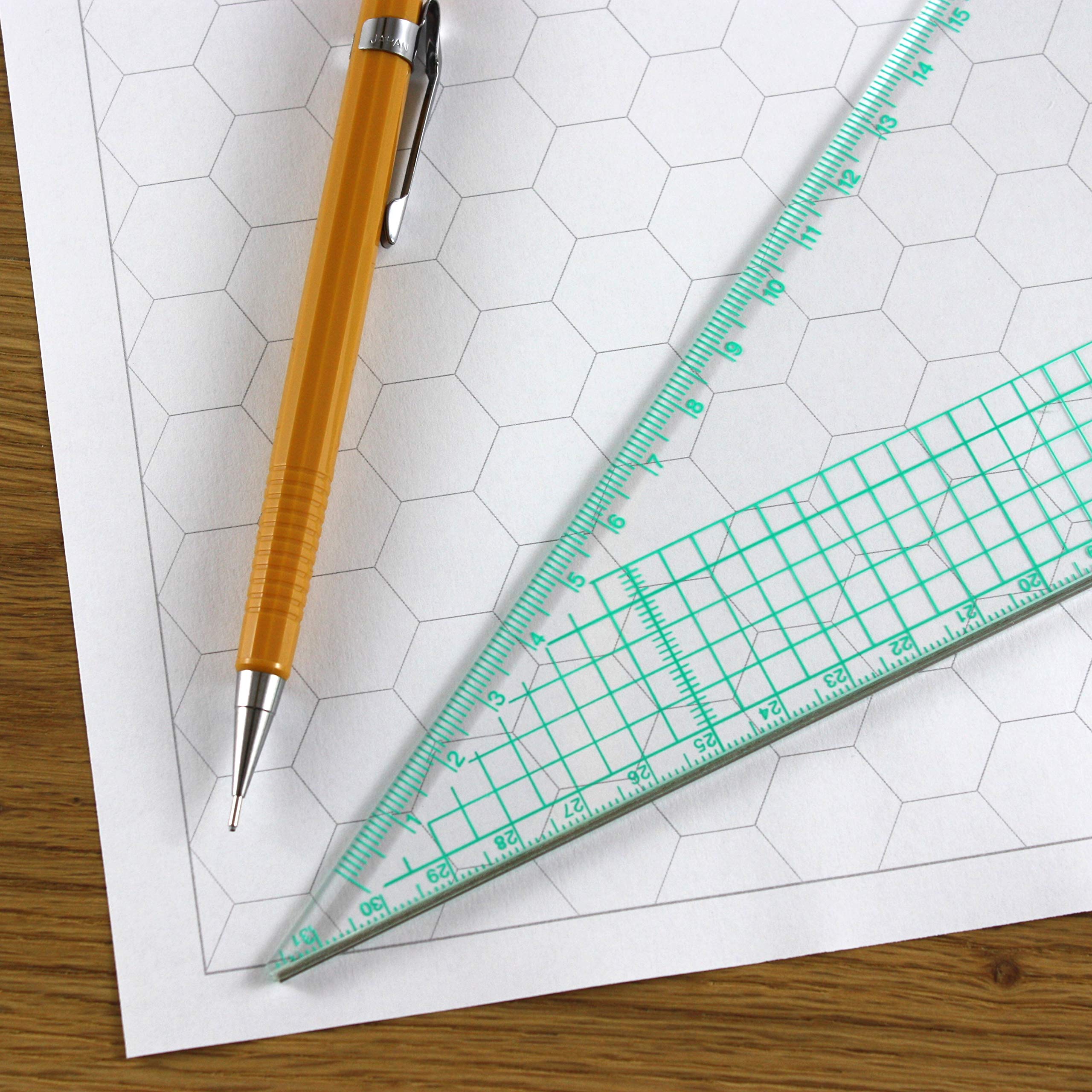Lot de 30 feuilles papier graphique hexagonal A4 20 mm grille hexagonale chimie organique jeux