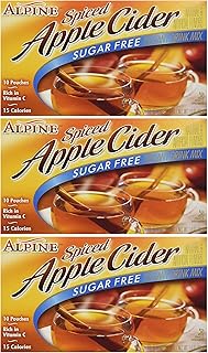 Alpine, Spiced Cider, Sugar Free Apple Flavored Drink Mix, 1.4oz Box (Pack of 12)