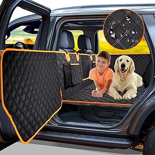 Dog Car Seat Cover for Back Seat, Hard Bottom Car Seat Cover for Dogs