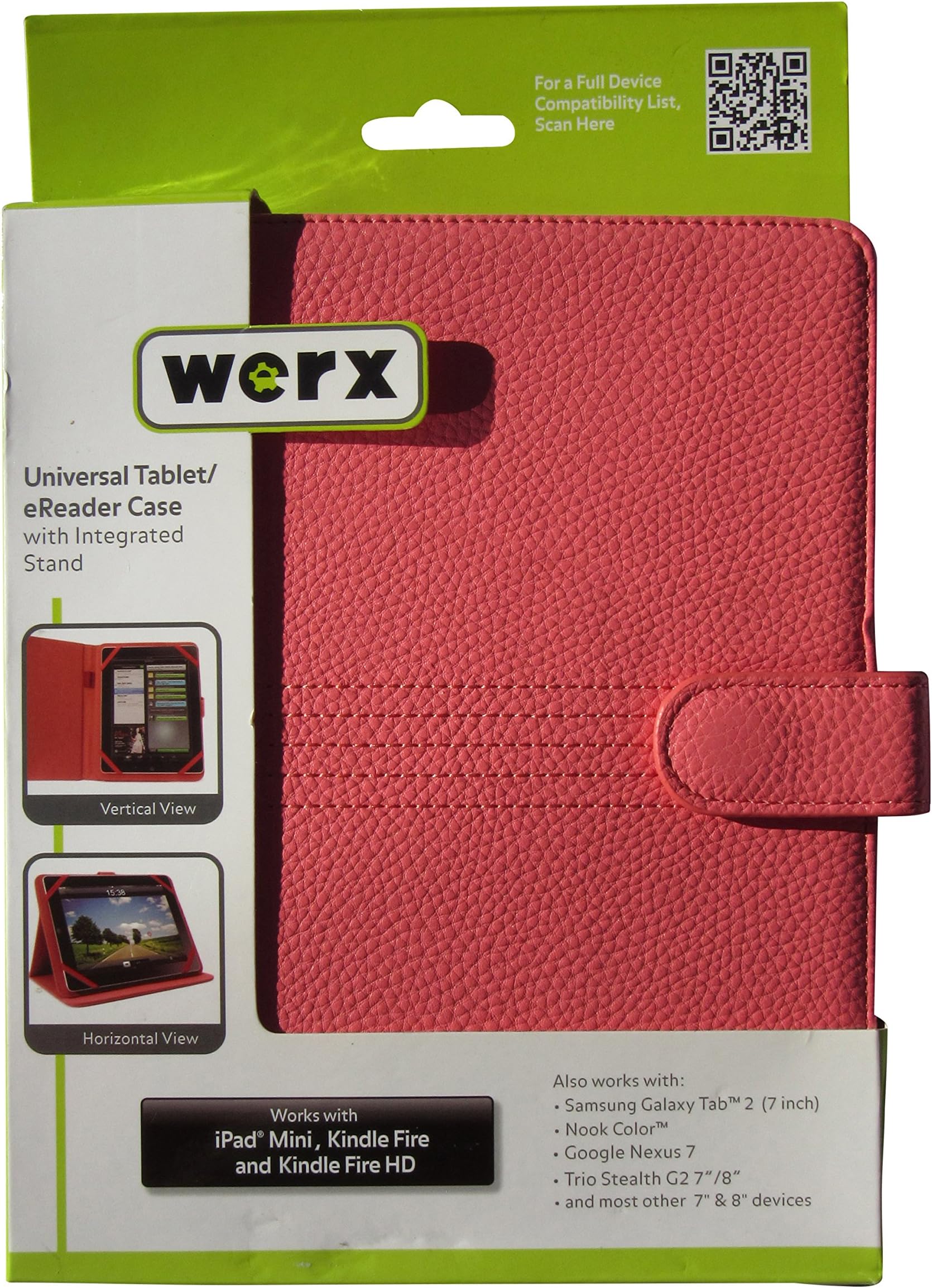 Universal eReader Case with Integrated Stand - 7 and 8 Inch Devices - Coral