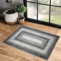 Vista 11 de Alfombra Bohemia 4x6 Alfombras de Área para Dormitorio Alfombra de Área con Estampado Trenzado Alfombra de Área Geométrica Moderna Alfombra Estética