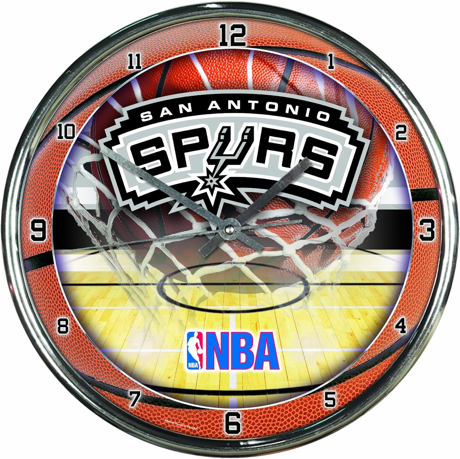 WinCraft NBA San Antonio Spurs Chrome 12-Inch Wall Clock