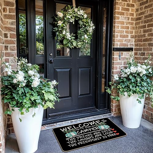 Miniatura 76 de Tapete divertido para puerta de campamento de 17 x 30 pulgadas, regalos de campamento para mujeres, alfombras de cámper para interior, alfombra