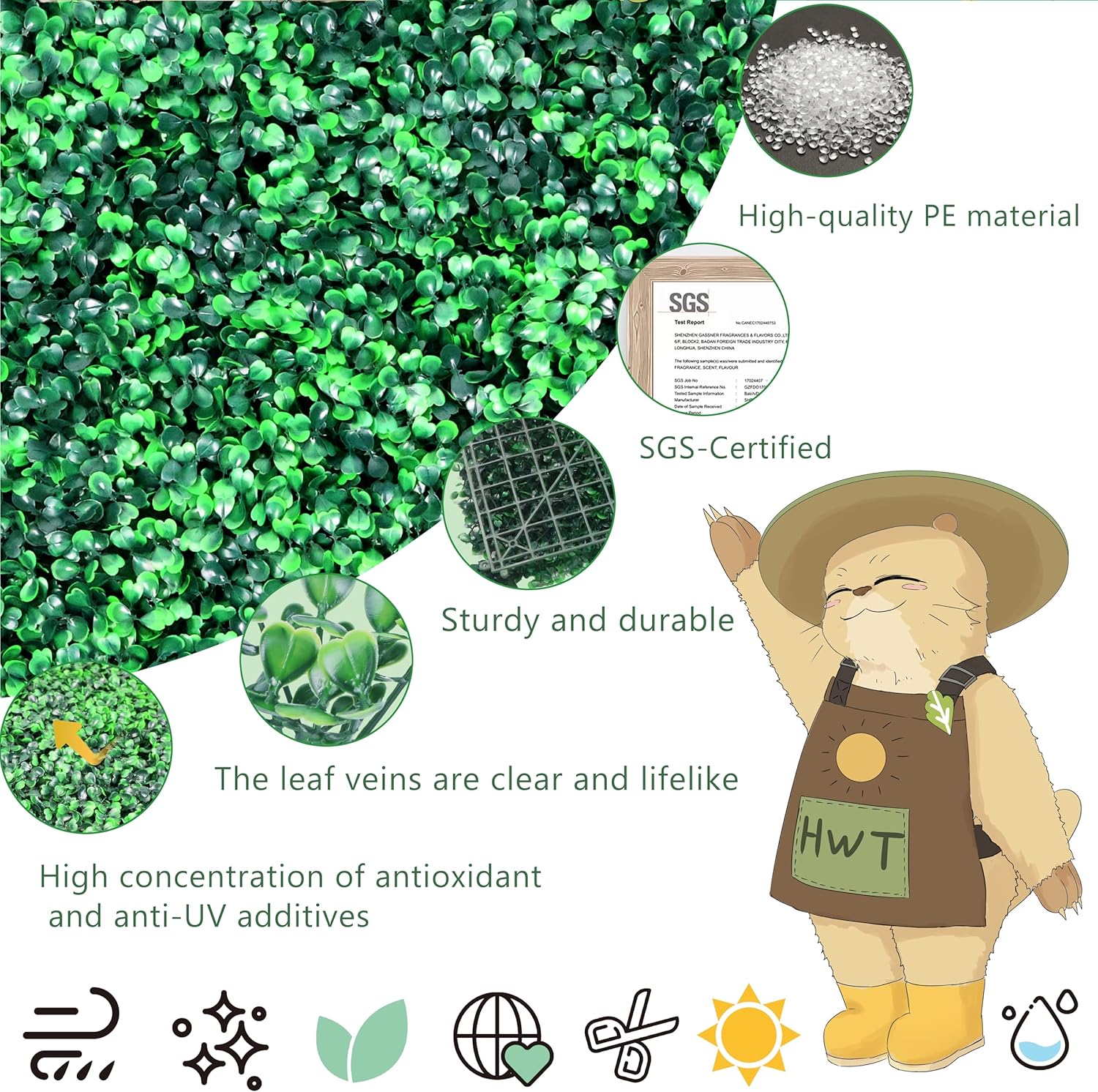 12 Pcs 20"X20"Grass Wall Backdrop, UV-Protected Greenery Wall Backdrop, Grass Wall Panels, Boxwood Hedge Wall Green Wall Decor Boxwood Panels Indoor & Outdoor Decor