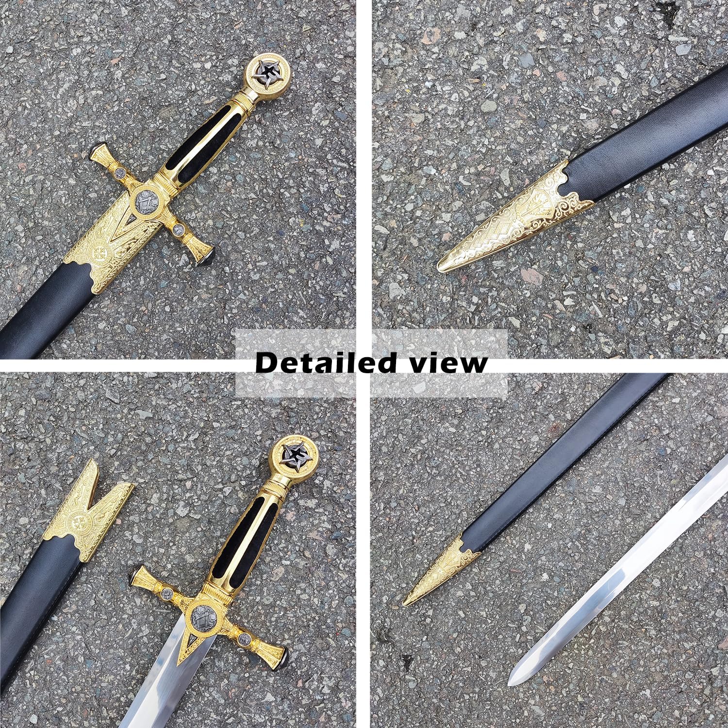 Stainless Steel Medieval Star of David Sword King Solomon Sword for Cosplay, Collection-33.1 Inch - Image 3