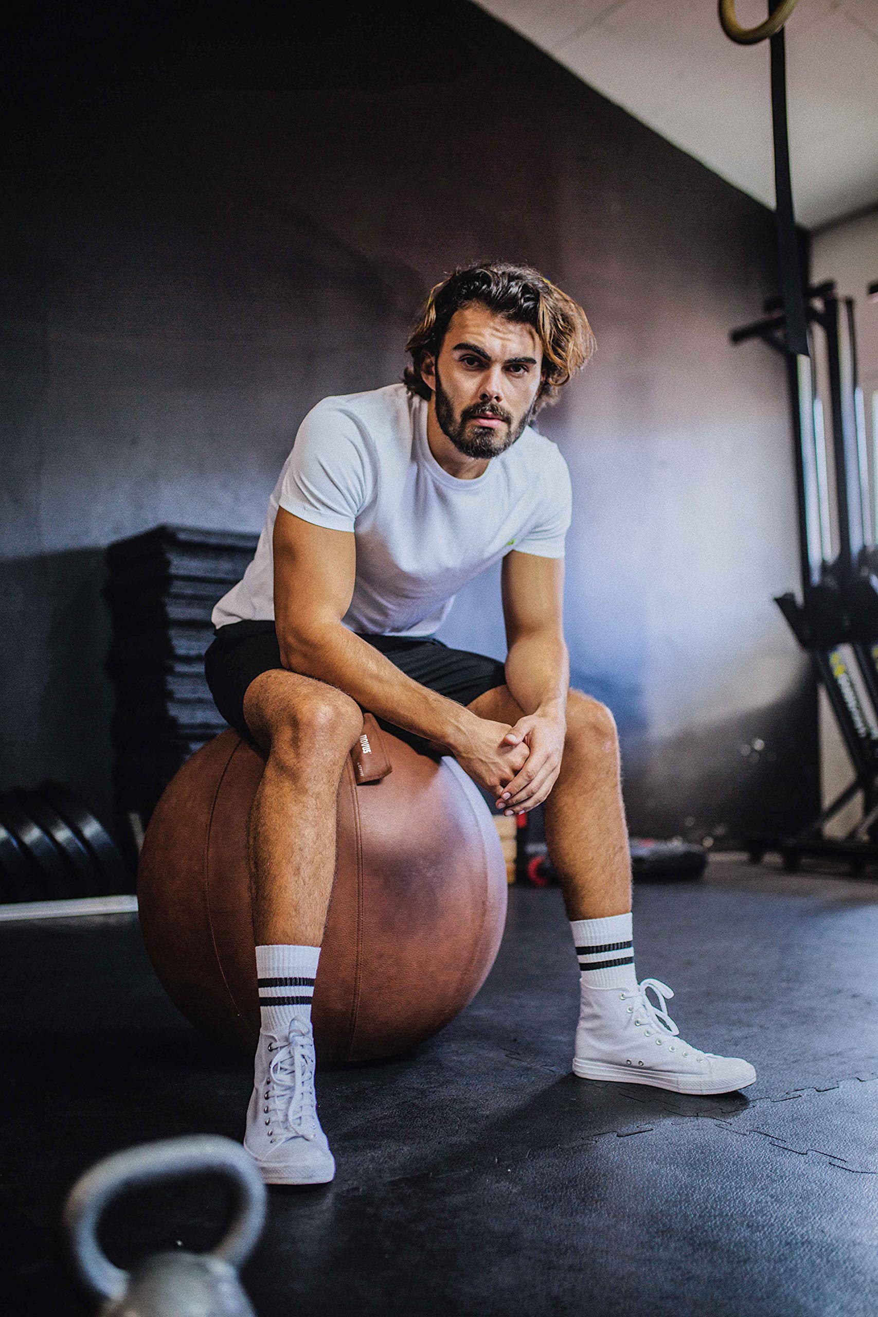 NOVUS Pila Design Sitzball braunes Lederimitat im Vintage-Look