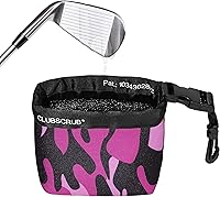Vista 12 de Club Scrub Bolsa de limpieza para palos de golf y pelotas de golf, forro impermeable con tecnología de cara limpia, clip desmontable, lavable a