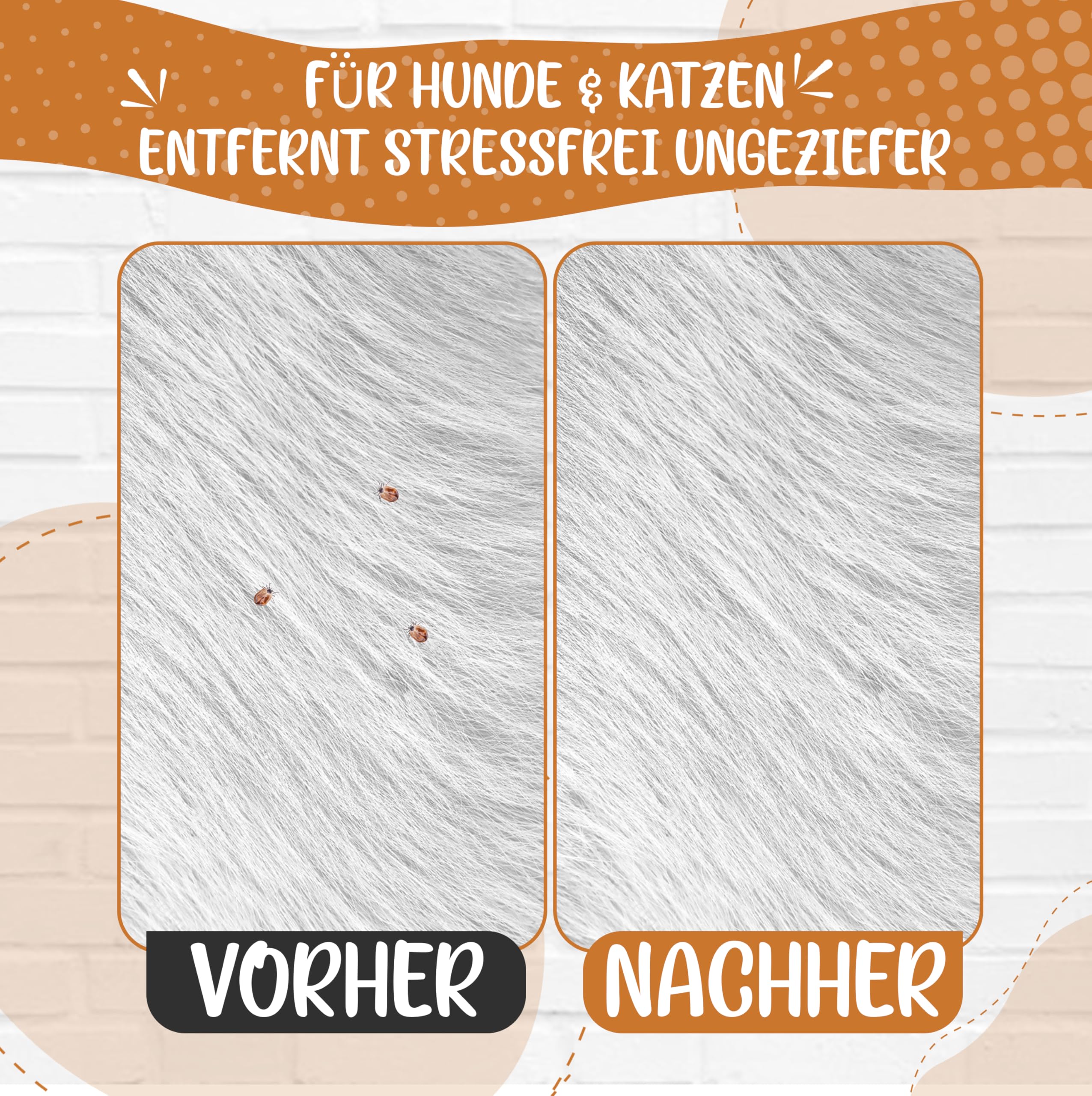 Golden Pets Bambus Flohkamm I Entfernt Flöhe bei Hunde & Katzen I Läusekamm, Staubkamm, Haustierkamm, Zeckenbürste, Nissenkamm + E-Book Pflegehandbuch