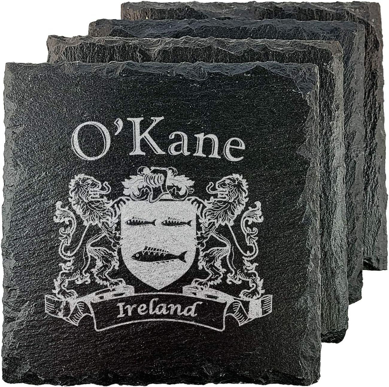 O'Kane Irish Coat of Arms Slate Coasters - Set of 4