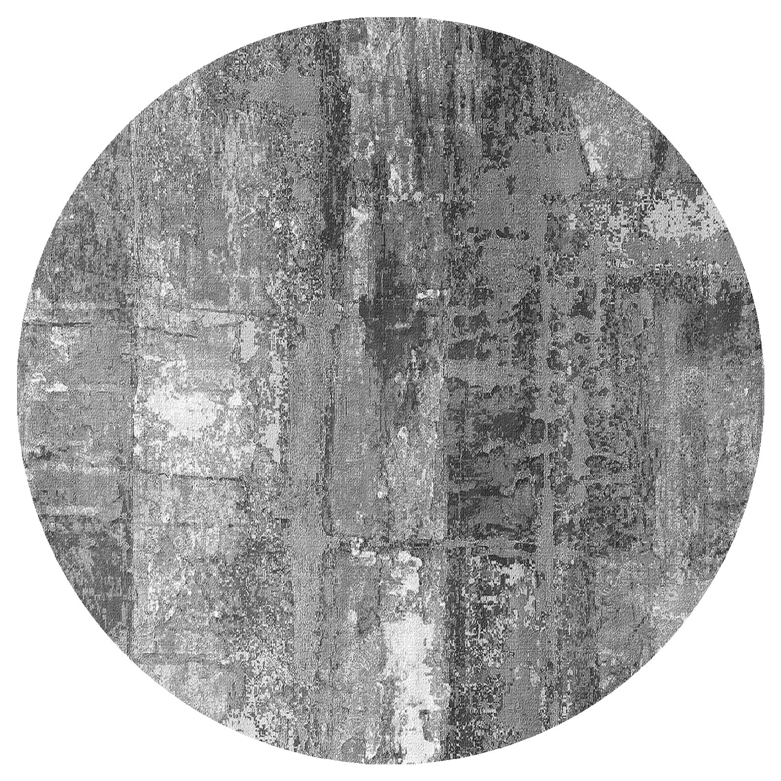 Tapis rond moderne abstrait noir et blanc de 150 cm pour la décoration du salon