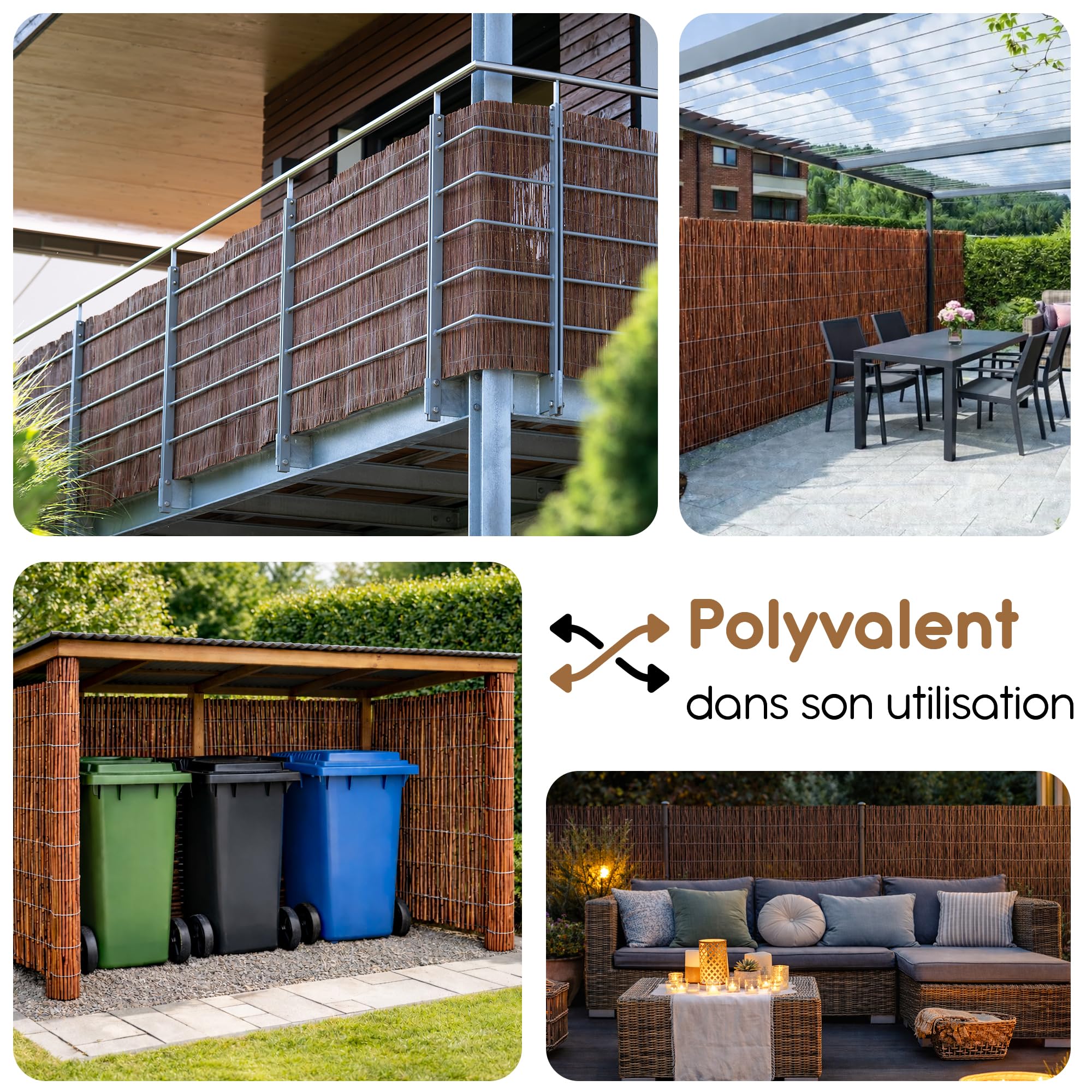 BOOGARDI Canisse en osier naturel 150 x 300 cm - Brise-vue pour balcon, terrasse et jardin - Clôture occultante extérieure, pare-vue en osier