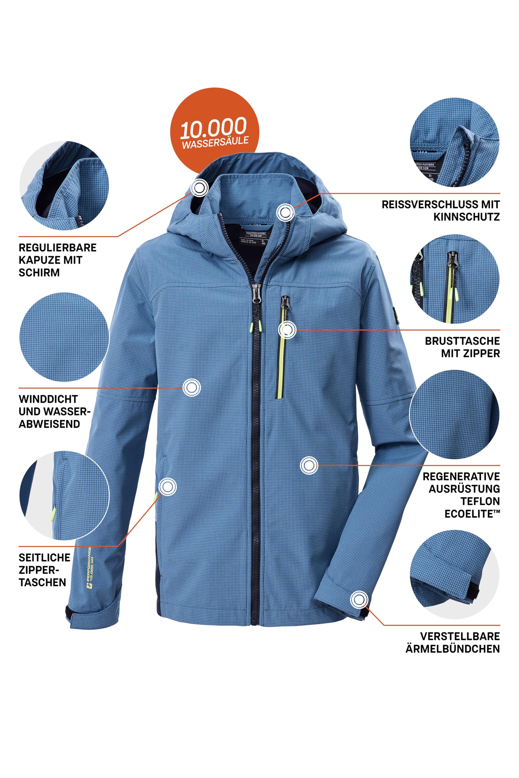 Killtec Kos 143 Bys Sftshll Jckt Giacca softshell/giacca outdoor con cappuccio Bambini e ragazzi