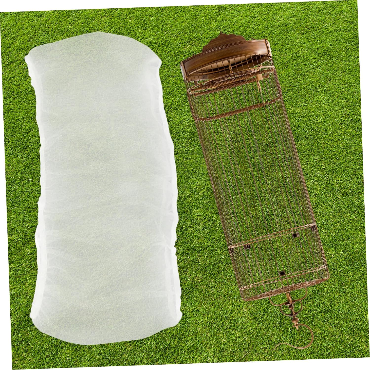 ORFOFE Birdcage Net Skirt Cover Airy Polyester Mesh Durable Protection for Parrot Birds Easy Elastic Installation Fits Cages Circumference Height