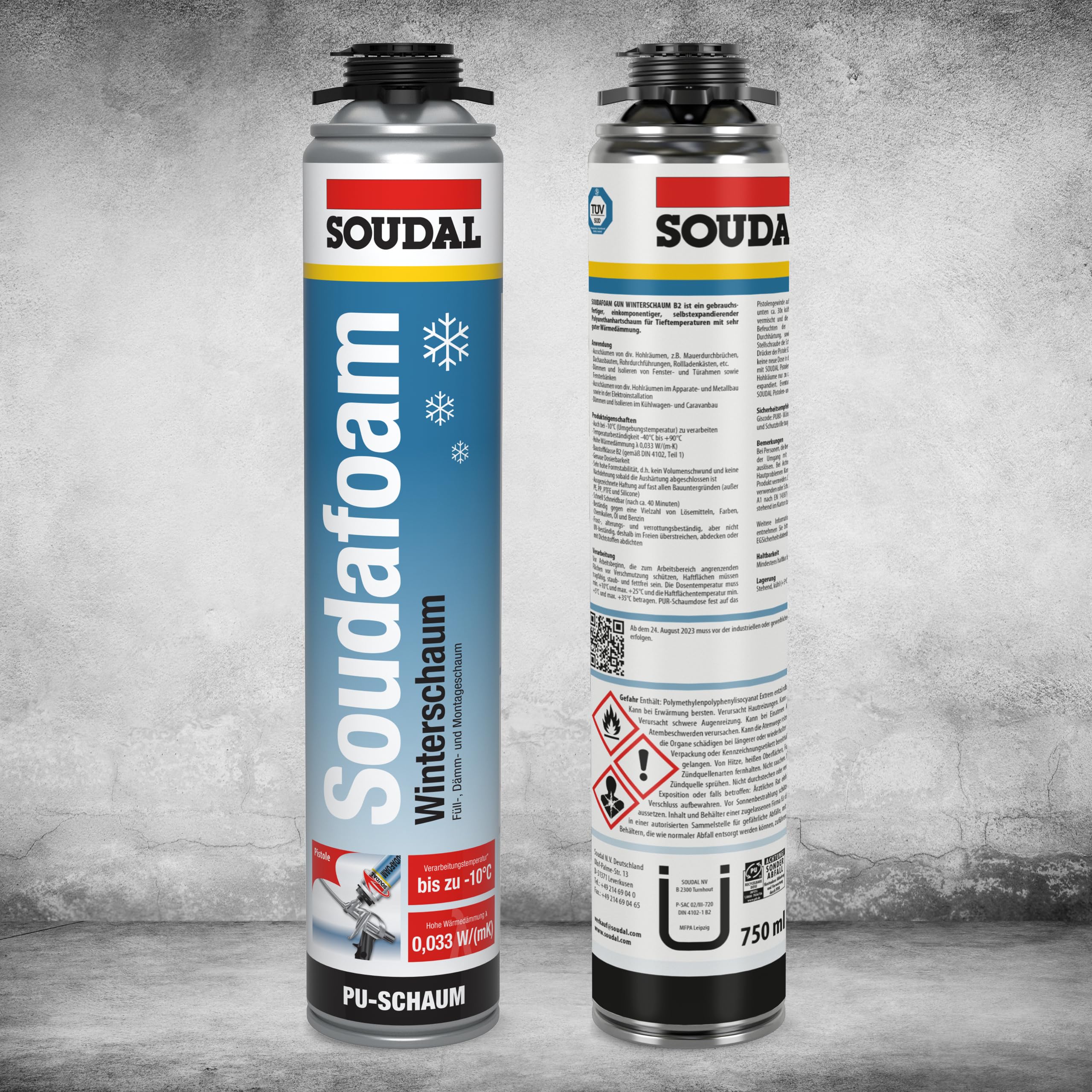 12x GU Winterschaum 1 K B2 500 ml H 01162 00 0 0 + Pistole Größe L H 01454