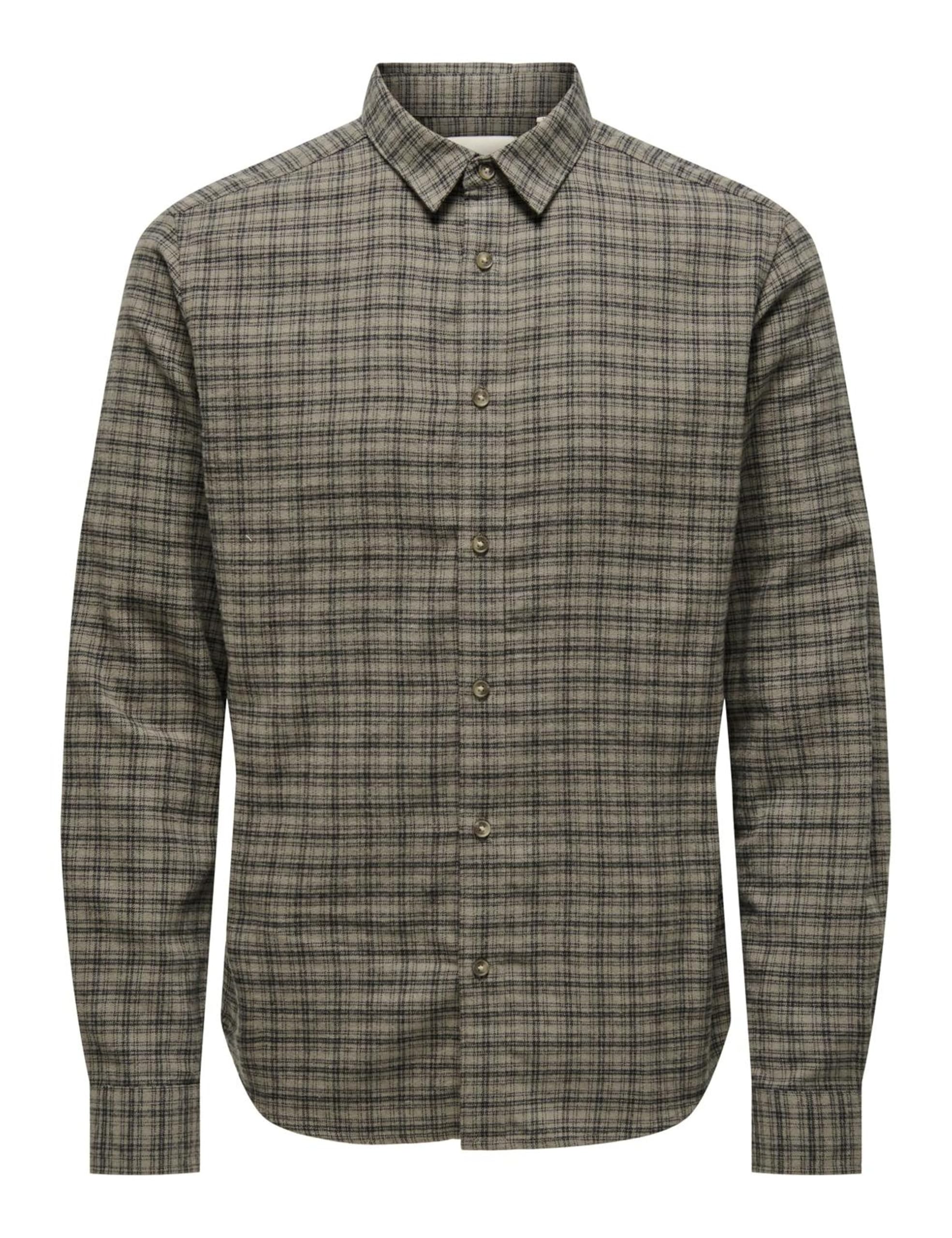 ONLY & SONS Onsgudmund Ls Checked Shirt Noos, Walnut, XL