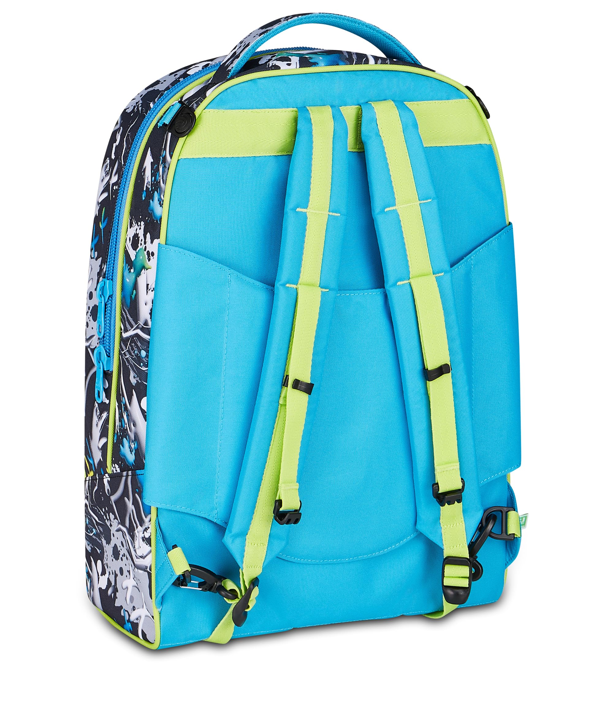 SJ GANG STYLE JAM GANG Trolley Scuola Jack 8 ruote GLACE PANTHER BOY, Celeste, 34L, Scomponibile, Uso Zaino, Cross-over System, Spallacci a scomparsa, Tasca portaborraccia, Elementari e medie, Bambino
