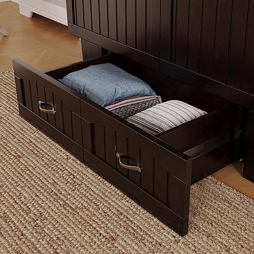 Miniatura 7 de AFI, Nantucket Murphy - Cómoda de cama con colchón plegable de espuma viscoelástica de 6 pulgadas, estación de carga integrada y cajón de