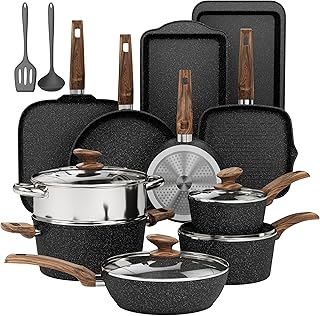 DishDelight Non-stick Granite Cookware Set