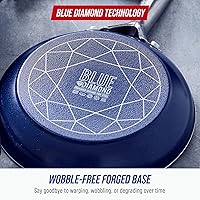 Vista 7 de Blue Diamond - Sartén antiadherente de 8 pulgadas, sin PFAS, sartén de cerámica para huevos y tortilla, con infusión de diamante, apta