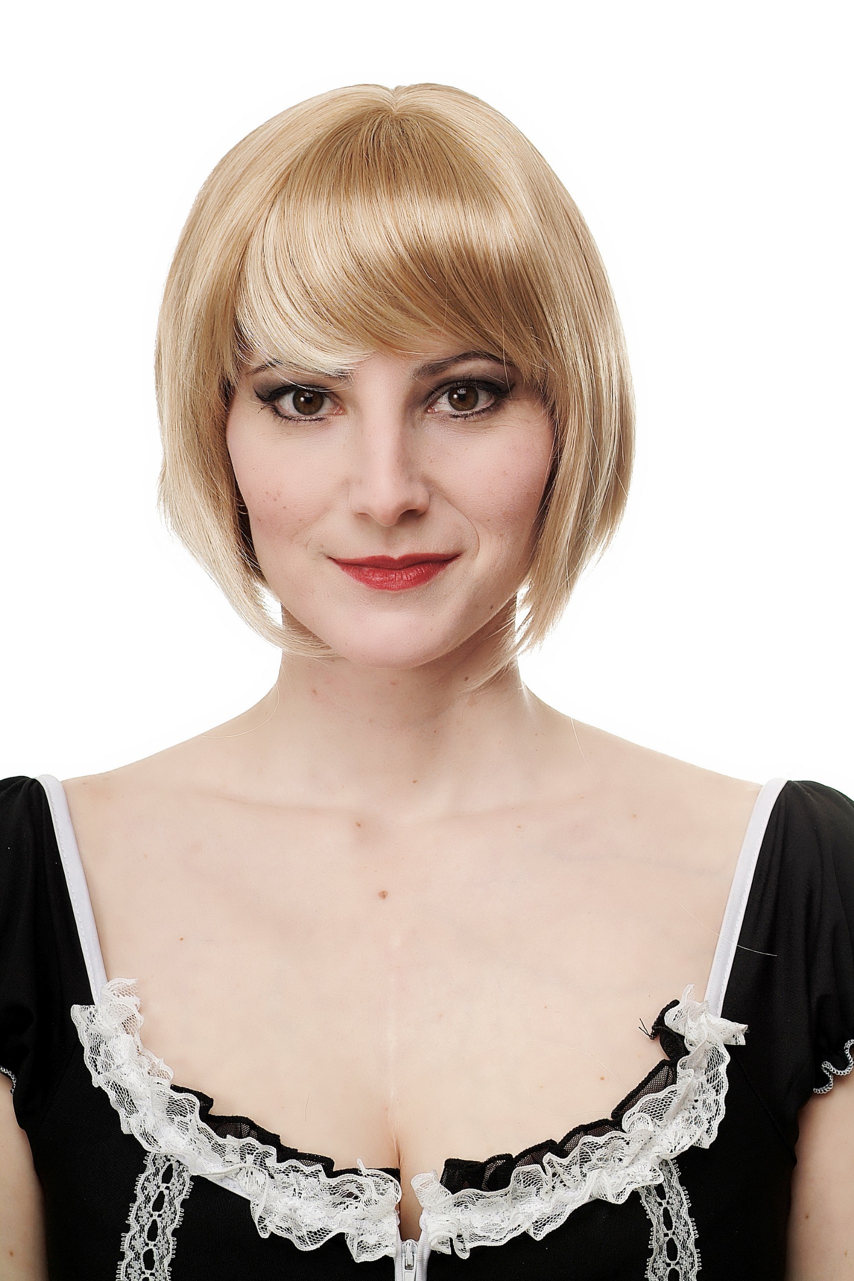 Demi-perruque Synthétique 60 Cm - Blond Doré Méché Très Clair, Bonnet Moyen, Raie Libre