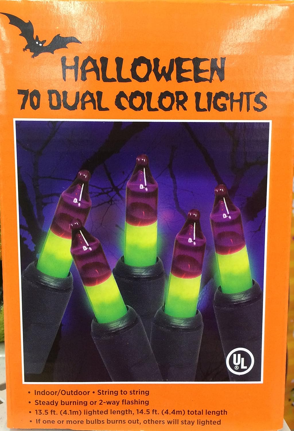 Amazon.com: 70 Count Halloween Electric Dual Color Light Set 14.5 Feet ...