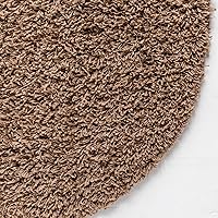 Vista 9 de Unique Loom - Alfombra de área de la colección Solid Shag (5 pies 1 pulgada, redonda, marrón arenoso)