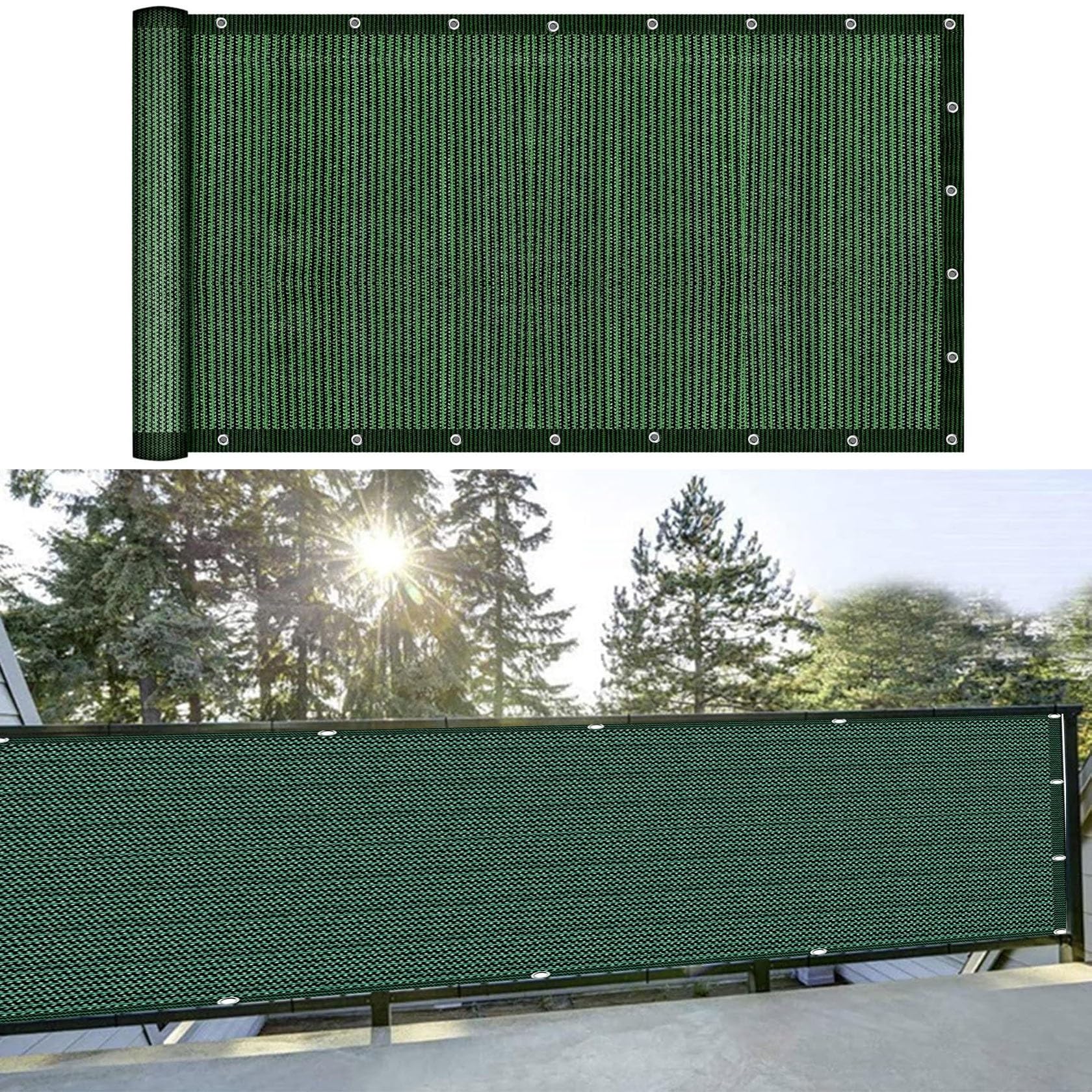 Filet d'ombrage occultant et brise vue balcon 140 x 480 cm anti-UV