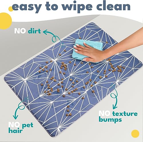 Miniatura 44 de NALALAS Tapete grande para alimentos y agua, tapete de alimentación para gatos Tapete grande impermeable para perros Tapete antideslizante