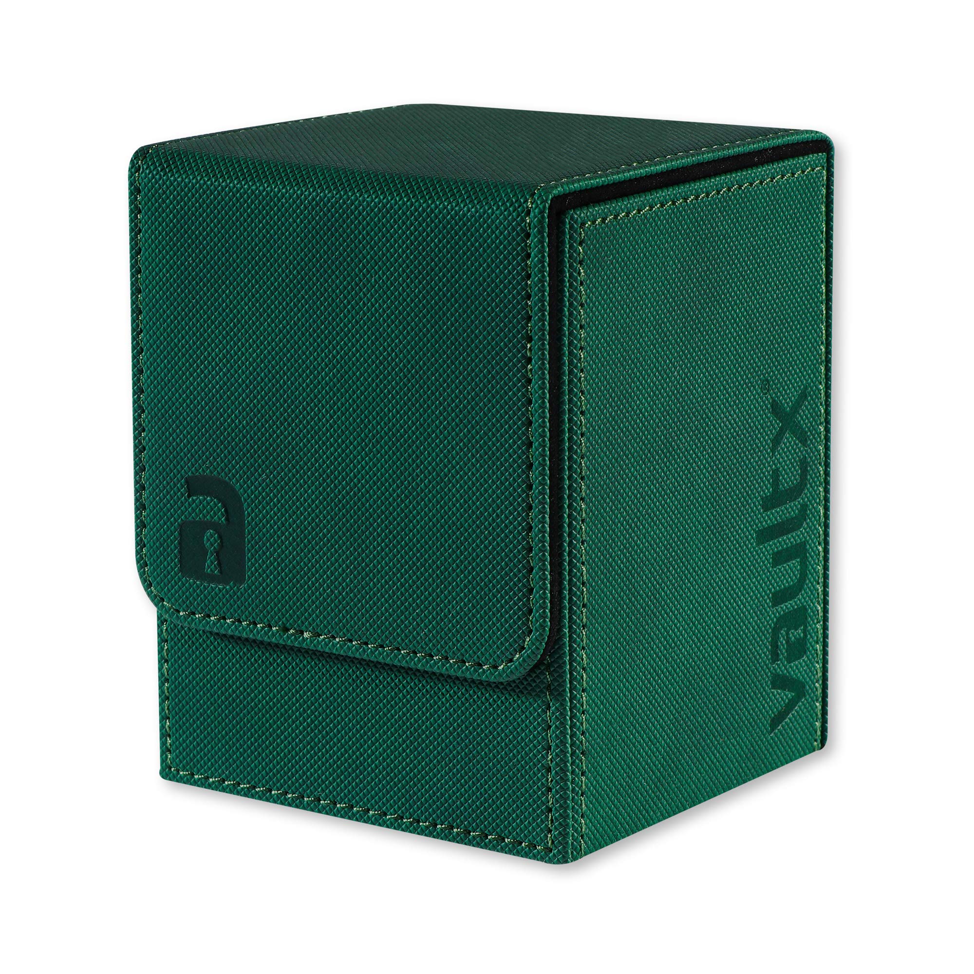 Vault X Green Toploading Deck Box, 80+ Sleeved Trading Cards, Exo-Tec Material, Magnetic Lid (Green)