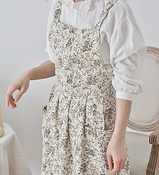 Grembiule Donna Giapponese In Cotone E Lino - Con Tasche, Per Cucina E Giardinaggio - Foto 3