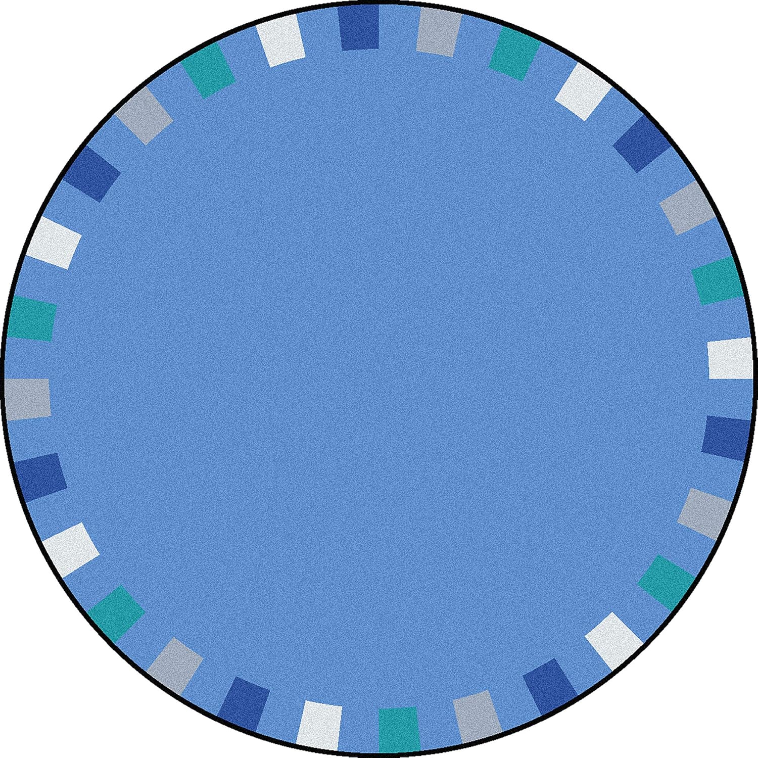 Joy Carpets Kid Essentials On The Border 5'4" Round Area Rug in Color Softs