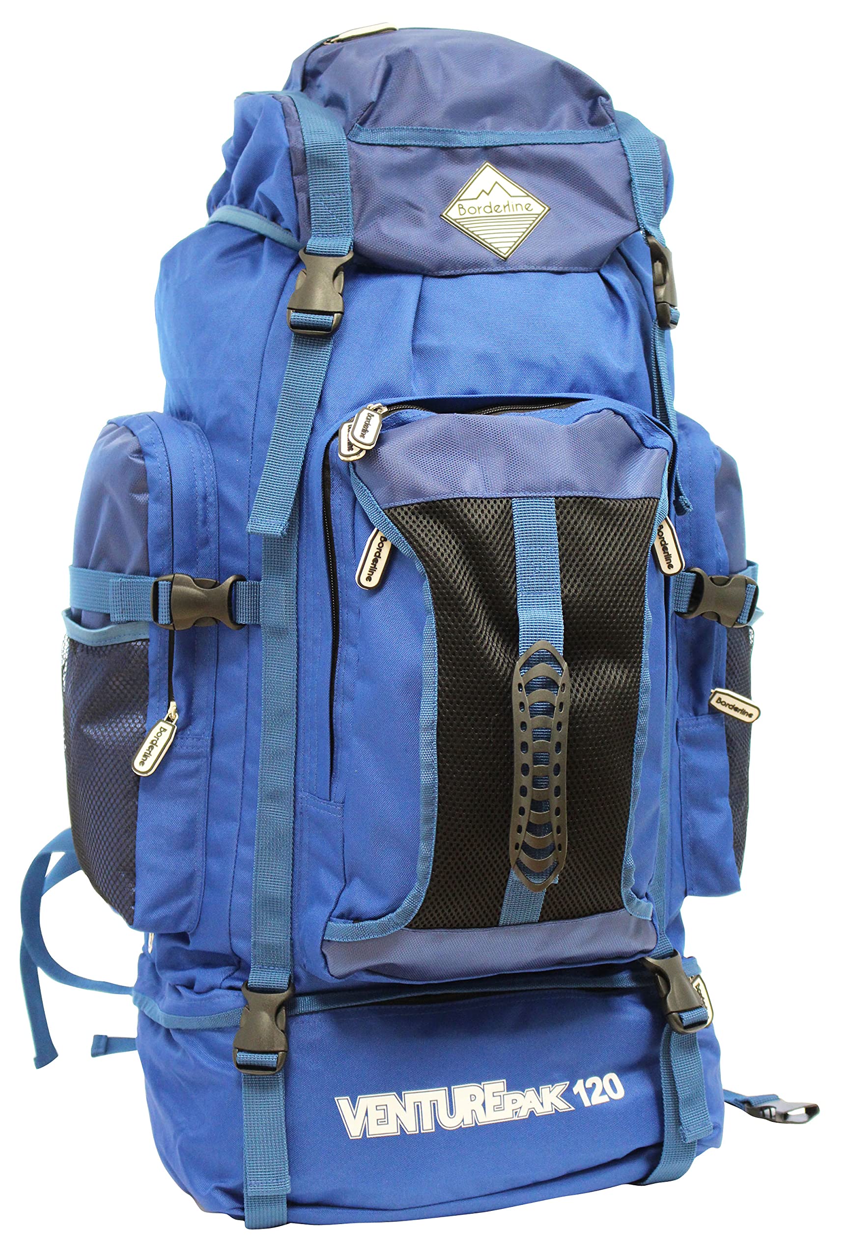 L&B Blue 120L Extra Large Hiking Camping Backpack Rucksack Luggage Bag (Blue)