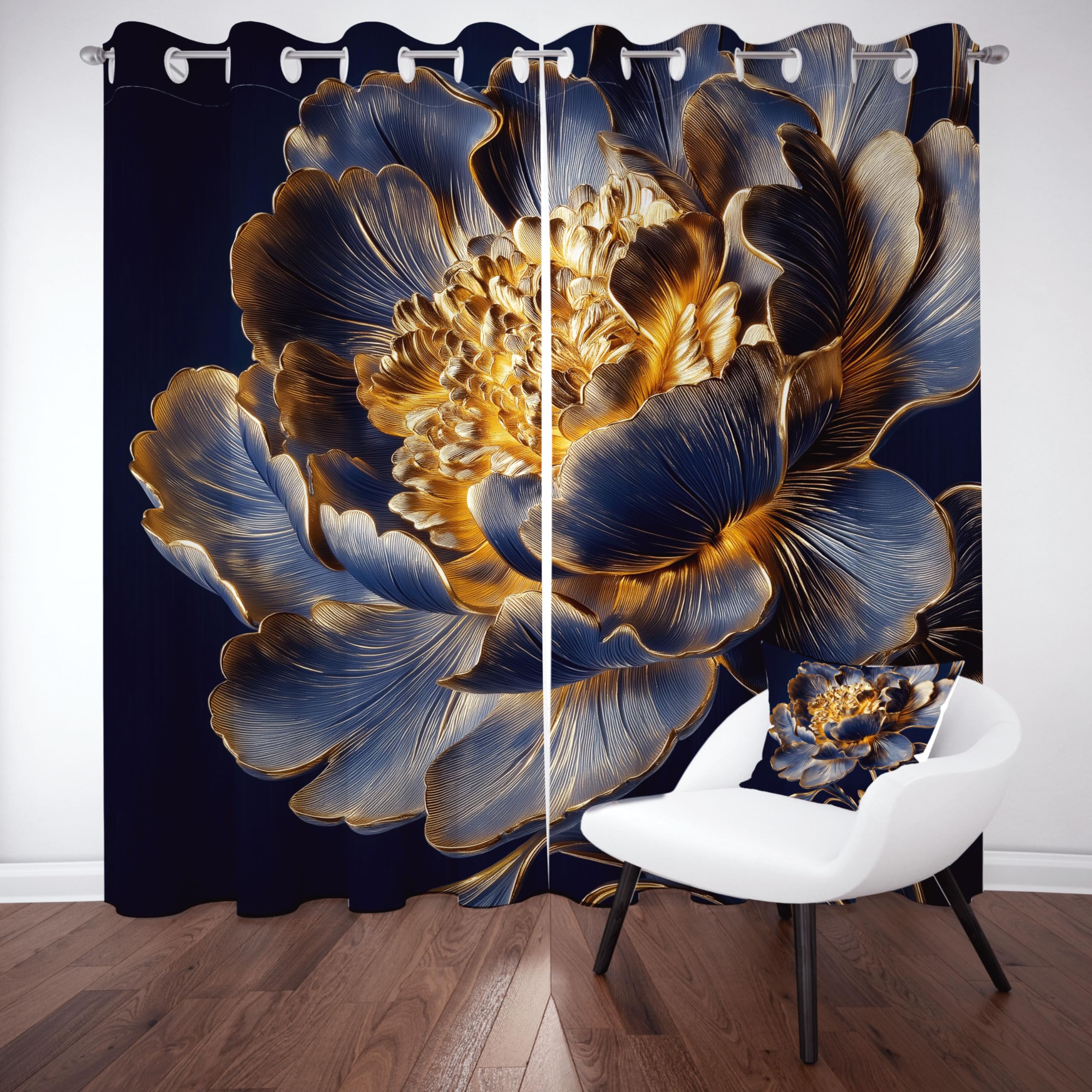 Rideau occultant pivoine pour fenêtre de salon et chambre à coucher moderne