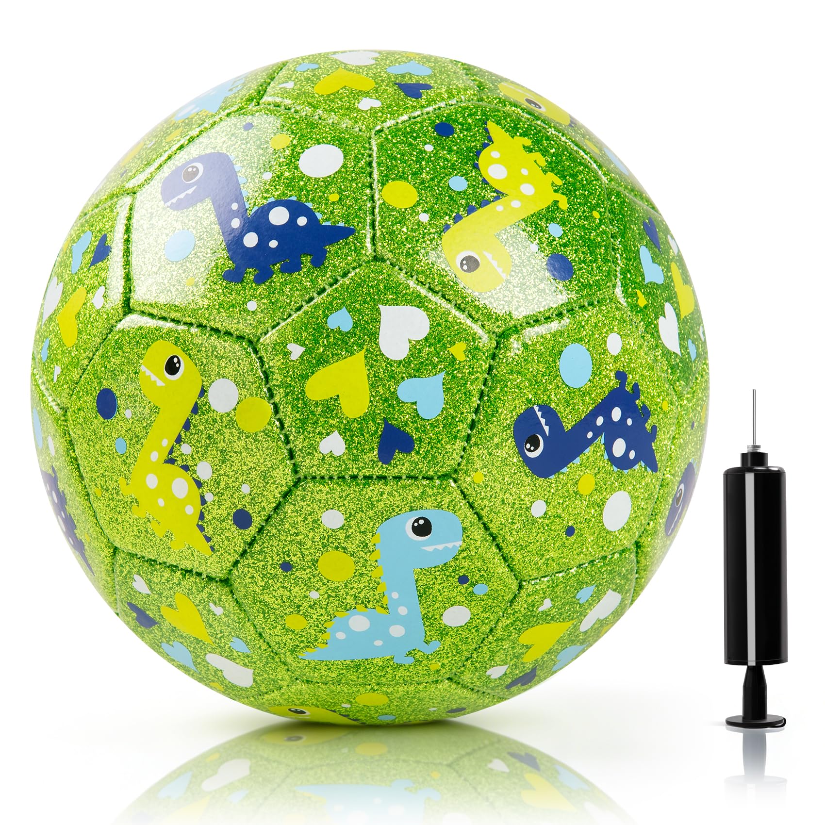 U&C Planet Kids Football Size 2 Mini Football for Toddlers with Pump, Small Indoor Garden Ball Gift for Boys & Girls, Dino โ image 1