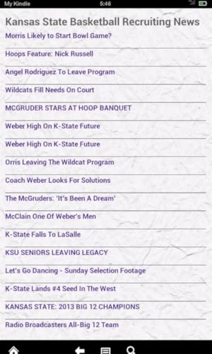 Kansas State Basketball News (Kindle Tablet Edition)