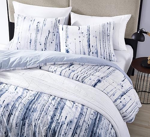 Miniatura 3 de City Scene - Juego de funda de edredón tamaño King, ropa de cama reversible de algodón con fundas a juego, juego de ropa de cama moderno (azul