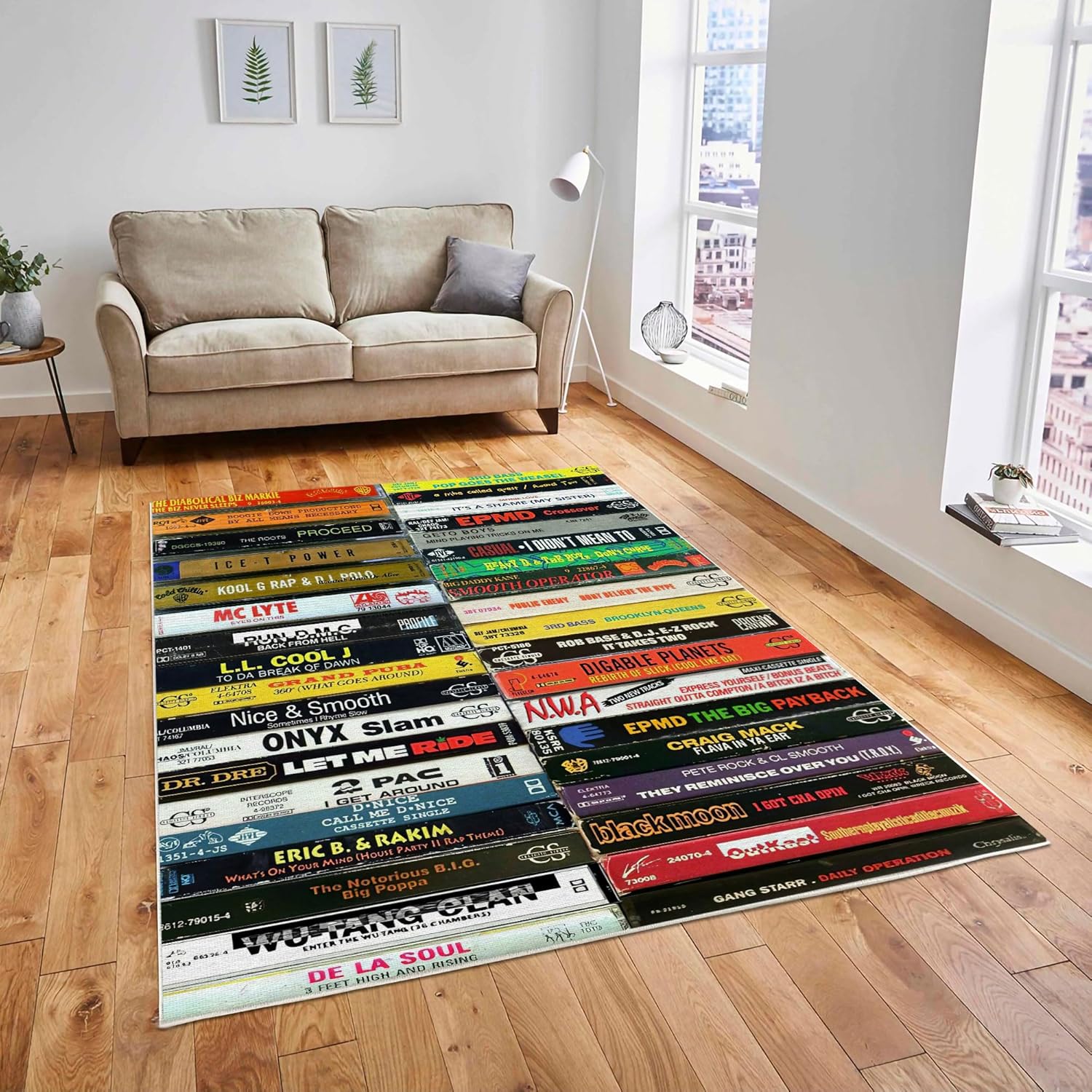 Lazun Hip Hop Old School Area Rug - Area Rug for Home Décor, Soft, Non-Slip, Durable for Kid's Room, Living Room, Bed Room (96 * 60 Inches)