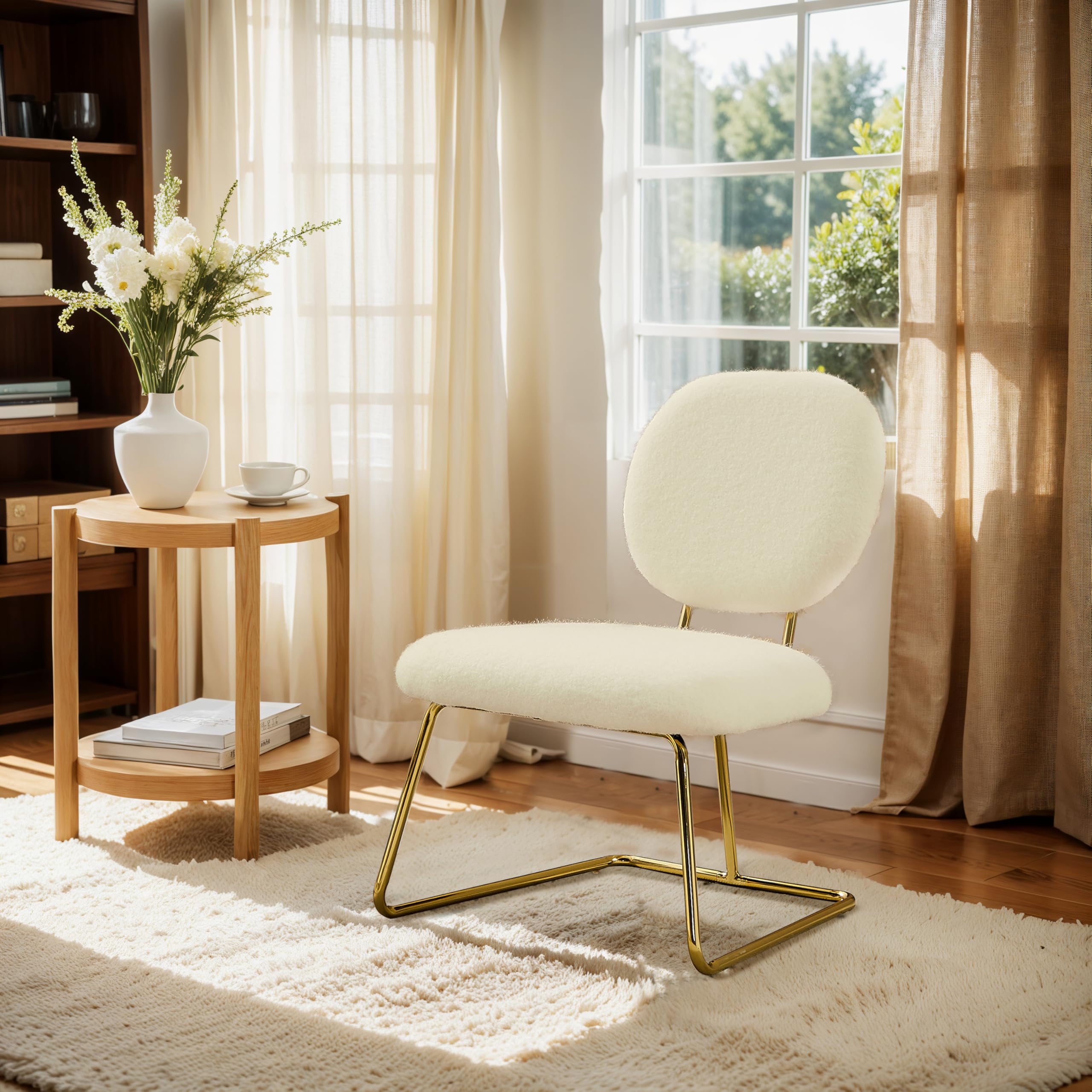 Zouron - Silla de Comedor con Patas Doradas, Silla de Oficina giratoria, Sillón de Terciopelo,sillón de salón con apoyabrazos y Asiento Acolchado Grueso, sillas de Cocina, Naranja