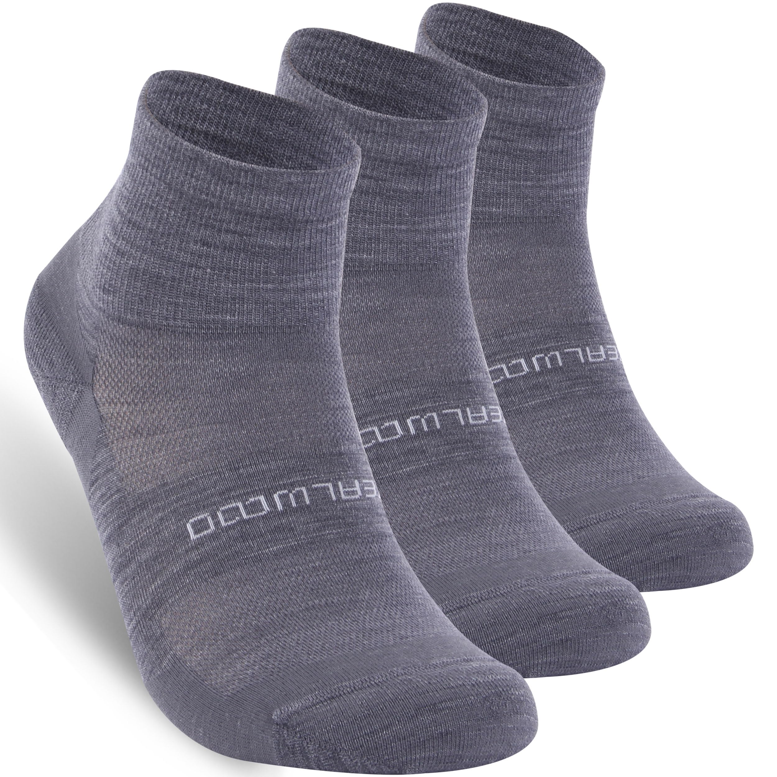 Athletic Running Socks, ZEALWOOD 3 Pairs Merino Wool Low Cut Ankle Anti-blister Cushion Hiking Socks For Men Women