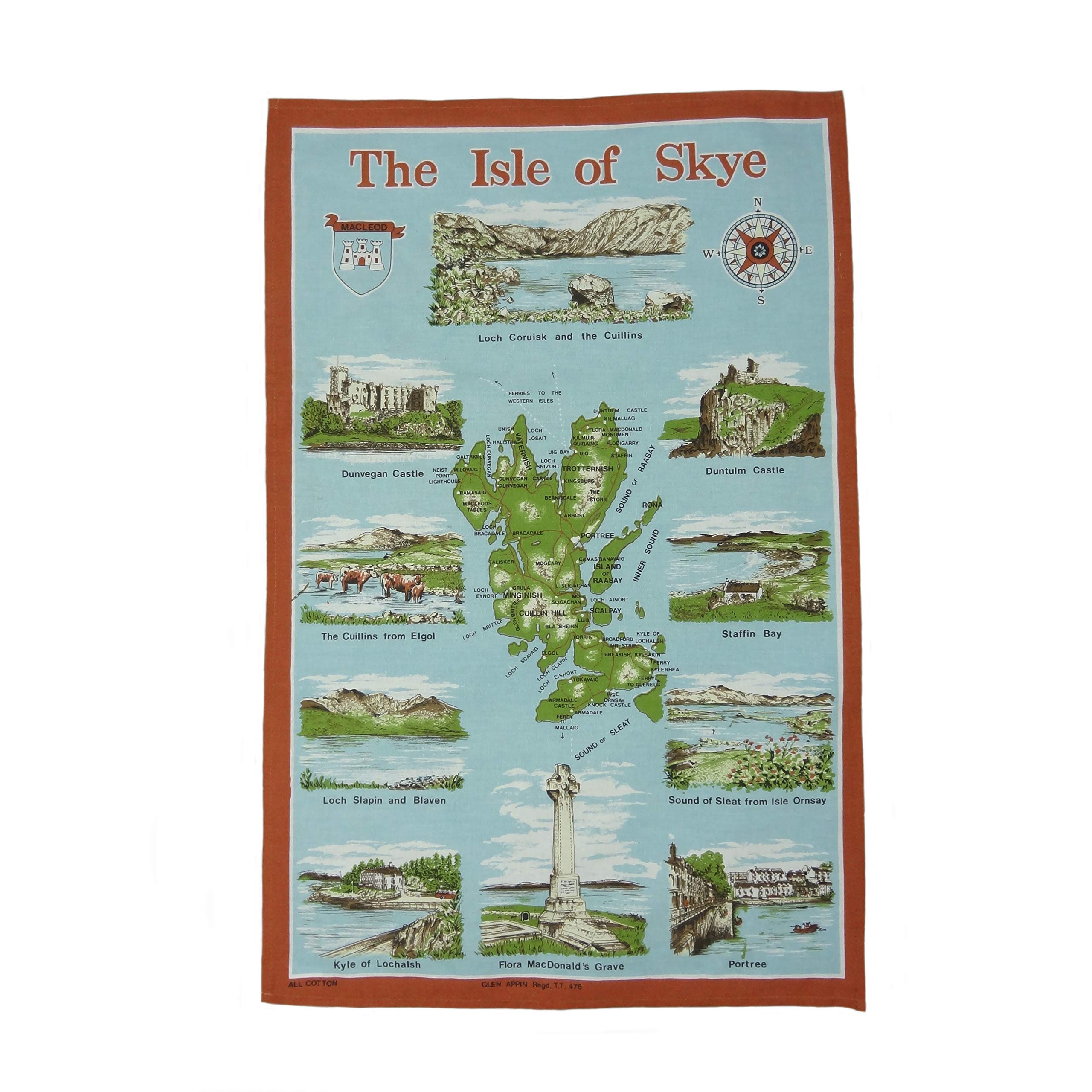 Highland Tweed 100% Cotton Scottish The Isle Of Skye Tea Towel Tt0476