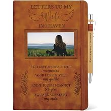 Wife Grieving Gift, Sympathy Condolence Remembrance Memorial Gifts | Letters To My Wife In Heaven Faux Leather Journal with Window Cover 200 Pages A5 Lined for Family Friend Who Loss of Wife