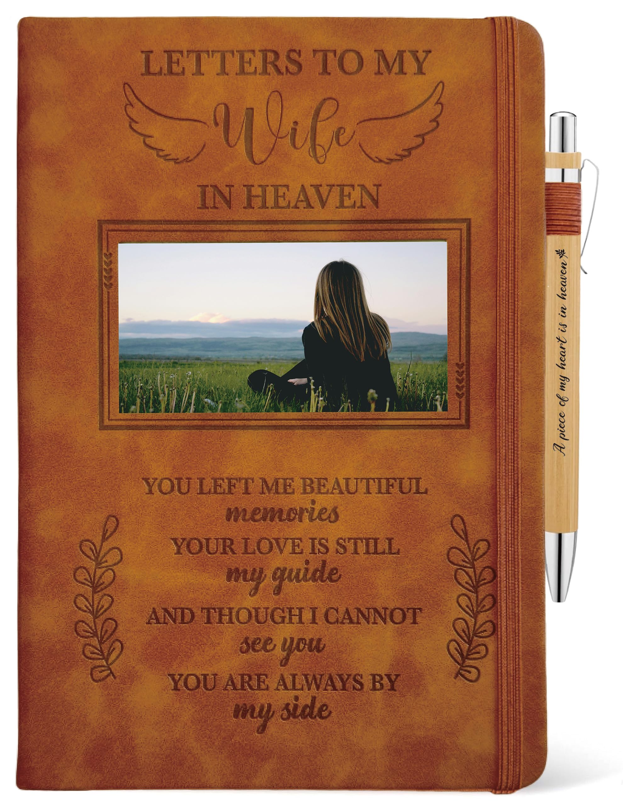 Letters to My Wife In Heaven Journal 200 Pages Notebook A5 Lined with Window in Cover, In Loving Memory of Wife, Memorial Sympathy Condolence Remembrance Grieving Gifts for Loss of Wife โ image 1