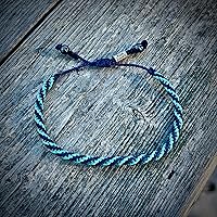 Vista 131 de Rumi Sumaq Nautical Rope Bracelet for Men, Women & Kids - Waterproof Hand-Knotted Adjustable Pull Tie - Martha’s Vineyard Island Map, Sailor Rope &