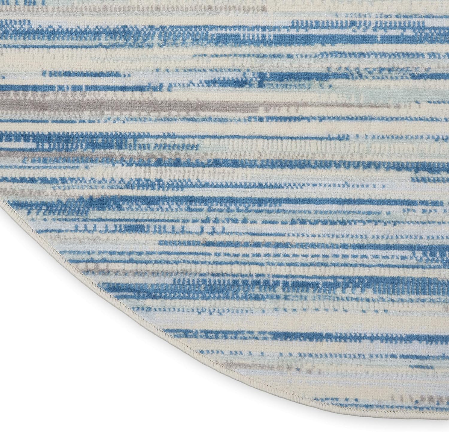 Nourison Home Jubilant Blue 8' x Round Area Rug - Easy Clean, Non Shedding, Bed Room, Living Room, Dining Room, Kitchen (8' x Round)
