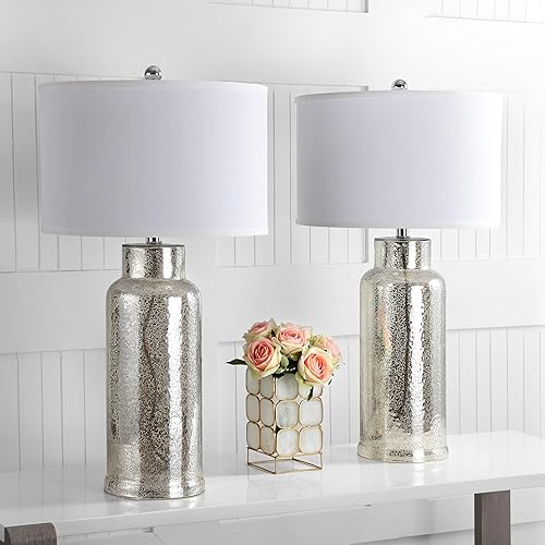 Miniatura 3 de Safavieh Lighting Collection lámpara de botella de vidrio y lámpara de mesa blanca