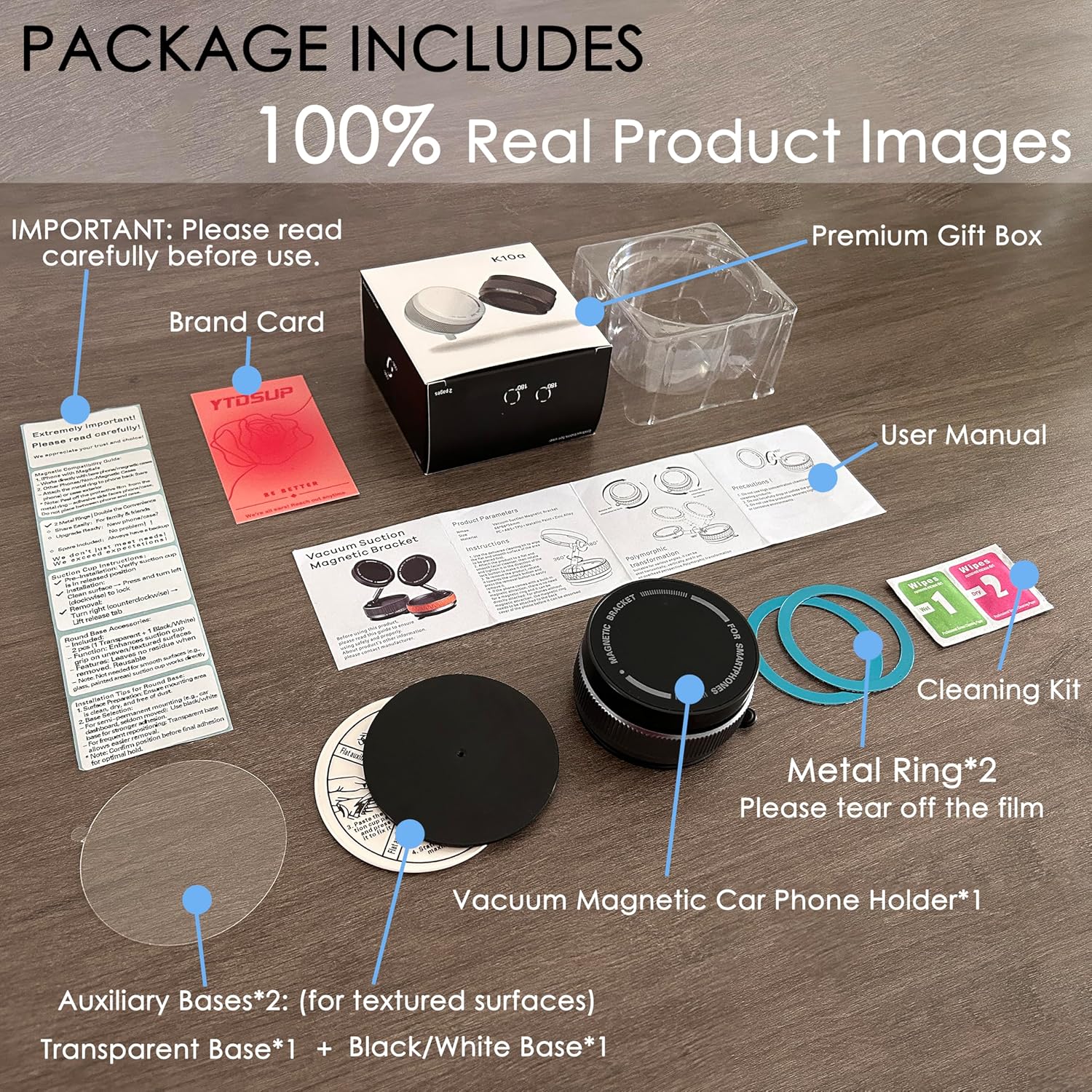 2026 Upgraded Vacuum Magnetic Suction Cup Car Phone Holder for Magsafe [Strong Suction & Magnetic], 360° Adjustable Foldable for All Smartphones for Car/Office/Gym/Mirror/Shower (Black) - Image 7