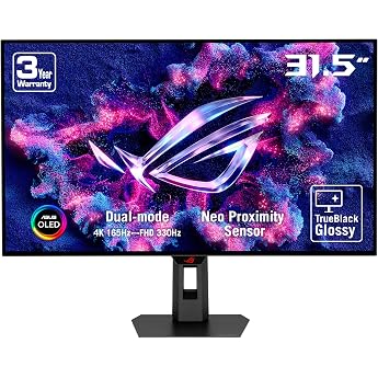 ASUS ROG Strix XG32UCWG 32 Zoll 4K 165Hz Glossy OLED Gaming Monitor | Dual-Modus 4K @ 165Hz FHD @ 330Hz, HDR 400 TrueBlack, N