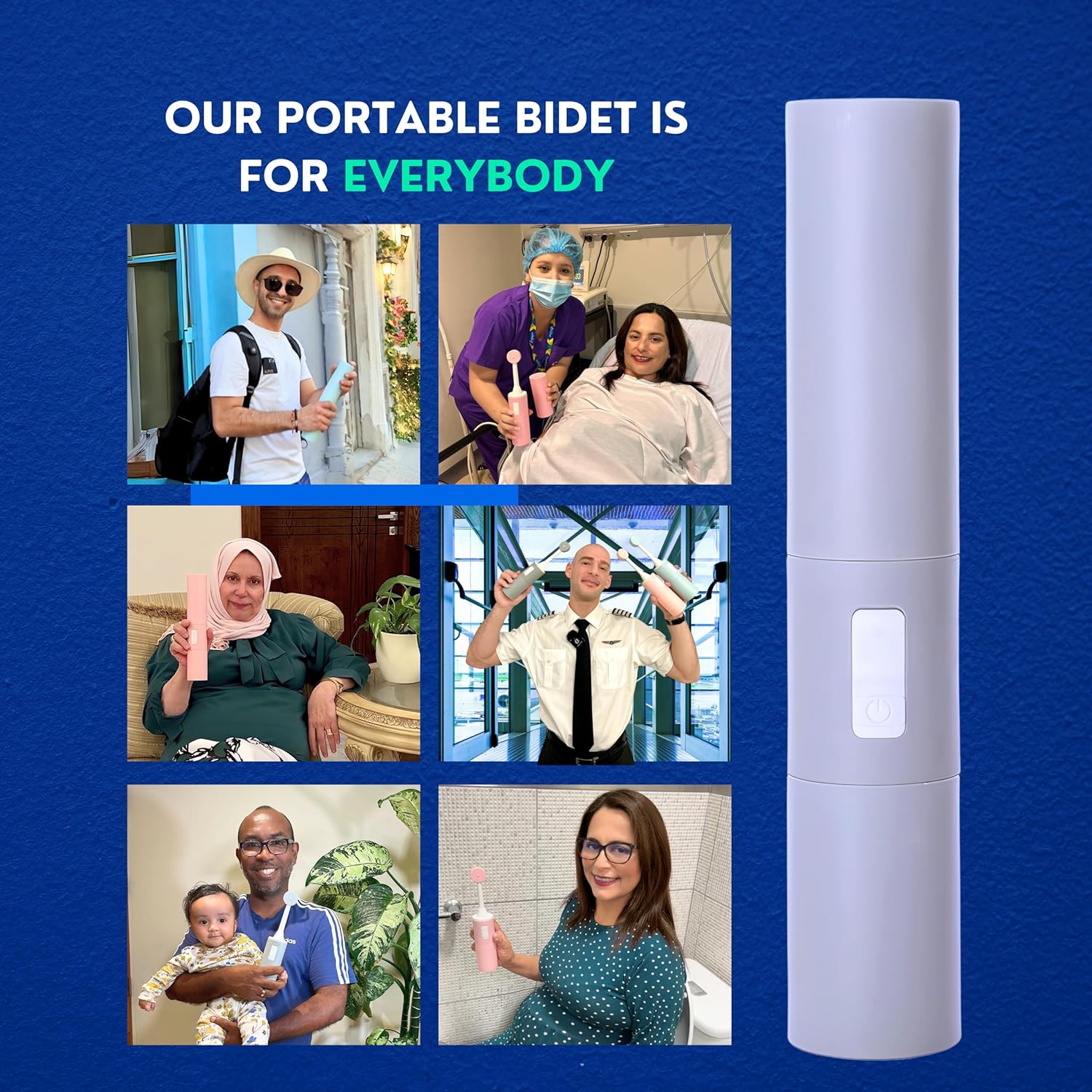 Premium Bidet Postpartum & Perineal Care - Best for Pain Relief, Tears, and Hemorrhoids - Portable Travel Bidet Easy to Carry for Personal Hygiene - High Pressure Postpartum Essential