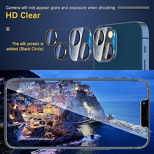 Miniatura 151 de UniqueMe [Paquete de 3 protectores de lente de cámara compatibles con iPhone 14 Pro Max/iPhone 14 Pro, vidrio templado, [compatible con fundas]