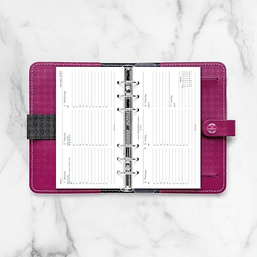 Miniatura 5 de Filofax Recambio de diario para calendario, tamaño personalcompacto, vista semanal con citas, horizontal, papel blanco, a rayas, inglés, 2024